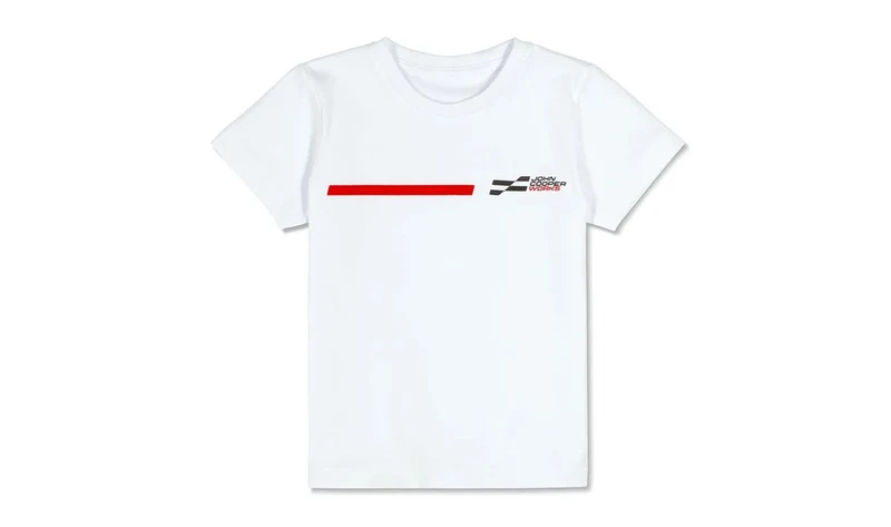 Camiseta infantil MINI JCW Logo blanca talla 110 OEM 80145B54EE4 válido para MINI Original MINI