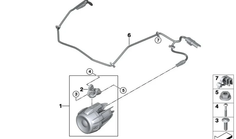 Mazo de cables del faro adicional OEM 61128104404 para motos BMW R 1300 GS (KA1). Original BMW Motorrad.