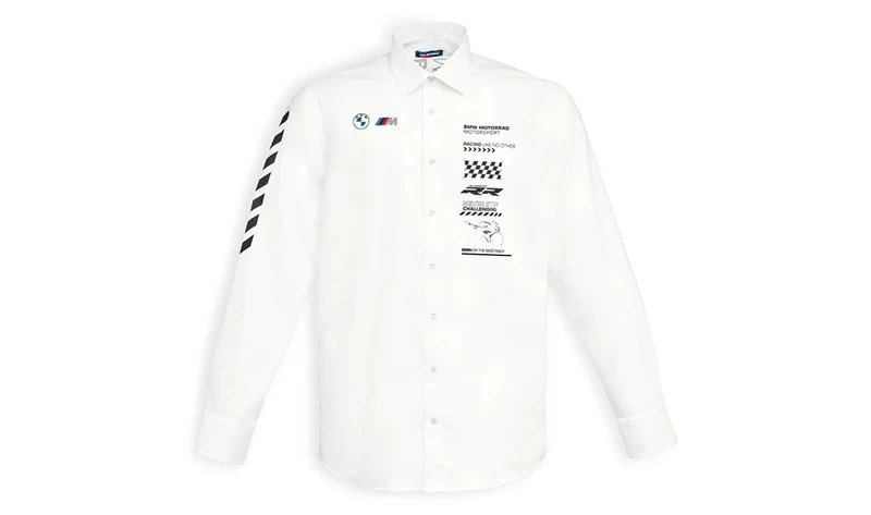 Camisa Race Team hombre blanca talla M OEM 76615A815C7 válido para BMW Motorrad. Original BMW Motorrad.
