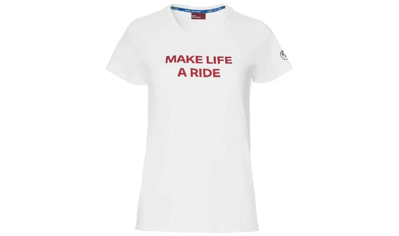 Camiseta mujer blanca talla XXL Make Life a Ride OEM 76618536493 válido para BMW Original BMW Motorrad