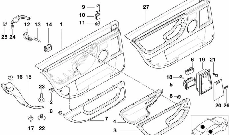 Tapón negro OEM 52208133466 para MINI Clubman F54, Countryman F60, BMW Serie 1 E81, E87, Serie 3 E90, F30, Serie 5 E60, F10, Serie 7 F01, G11, X1 E84, X3 G01... y más. Original BMW y MINI.