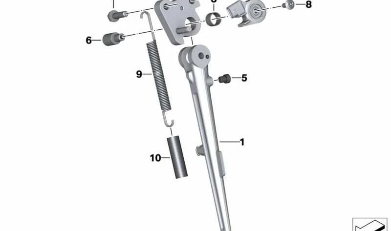 Caballete lateral OEM 46538559146 para motos BMW S 1000 R K47 (2016-2020). Original BMW Motorrad.