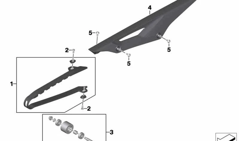 Juego de guía deslizante de cadena OEM 33857924054 para motos BMW G 310 GS, G 310 R, G 310 RR. Original BMW Motorrad.