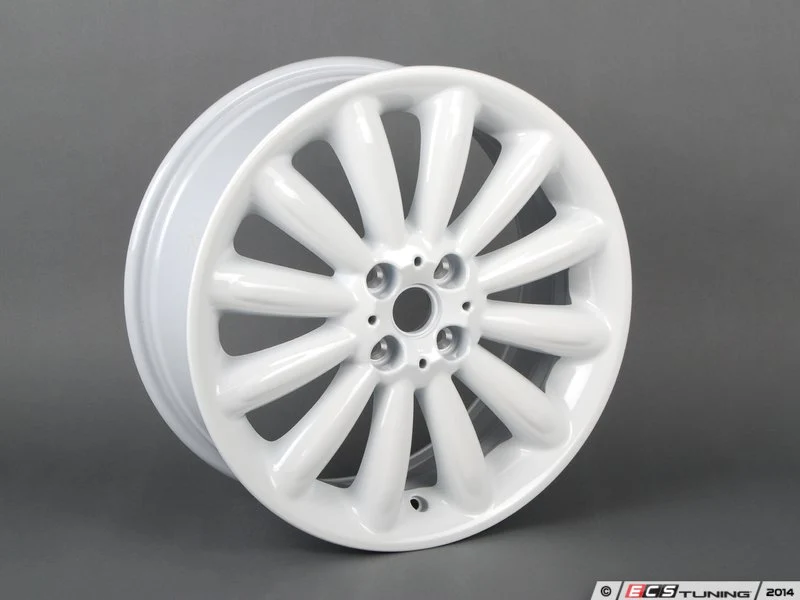 Llanta de aleación 7Jx17 ET48 Infinite Stream Spoke R116 blanca OEM 36116789796 para MINI R55 Clubman, R56, R57 Cabrio, R58 Coupé, R59 Roadster… y más. Original MINI