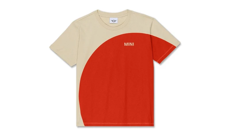Camiseta de mujer MINI Car Face Detail color Vibrant Silver/Rebel Red talla M OEM 80145B31FE2 válido para MINI Original MINI