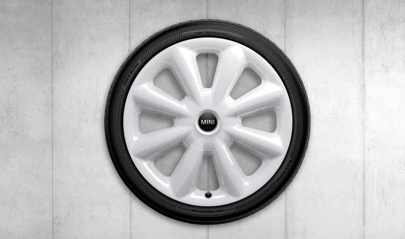 Llanta de aleación 18" 7J ET54 Cone Spoke 507 color blanco Aspen White uni OEM 36116859617 para MINI F55, F56, F57... y más. Original MINI.