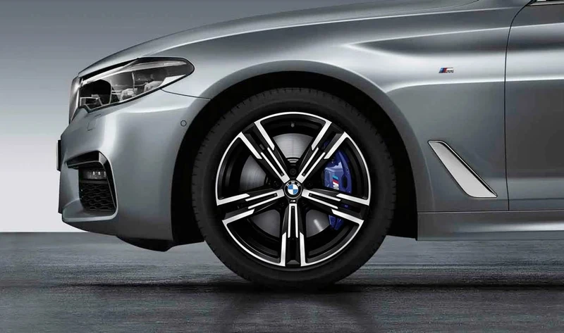 Rueda de invierno completa delantera M doble radio 848 7,5Jx18 ET25 bicolor black cut/muy pulido con neumático Continental 225/45 R18 95V Runflat OEM 36115B84309 para BMW. Original BMW