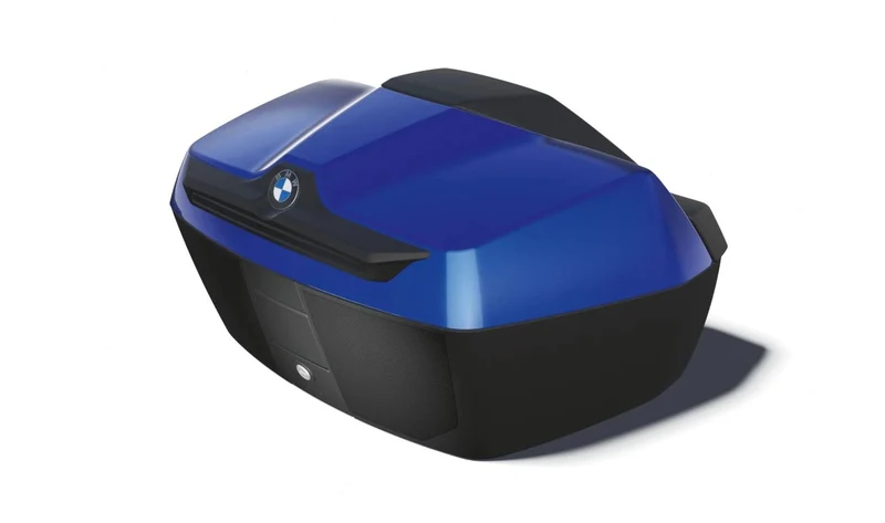 Carcasa exterior de tapa de baúl superior 54 litros Racing Blue Metallic OEM 46545B4B508 para motos BMW R 1300 RT. Original BMW Motorrad.