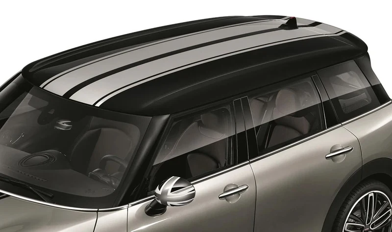 Kit de bandas deportivas de techo plata OEM 51142445313 para MINI Clubman F54, F54 LCI con techo de cristal. Original MINI.