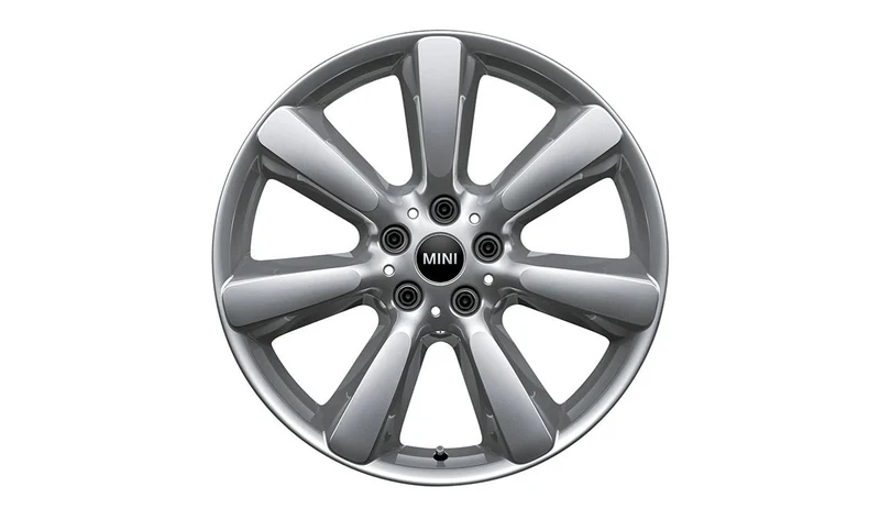 Llanta de aleación 8Jx19 ET47 Edged Spoke 535 Bright Silver OEM 36116856037 para MINI Countryman F60 Cooper, Cooper ALL4... y más. Original MINI