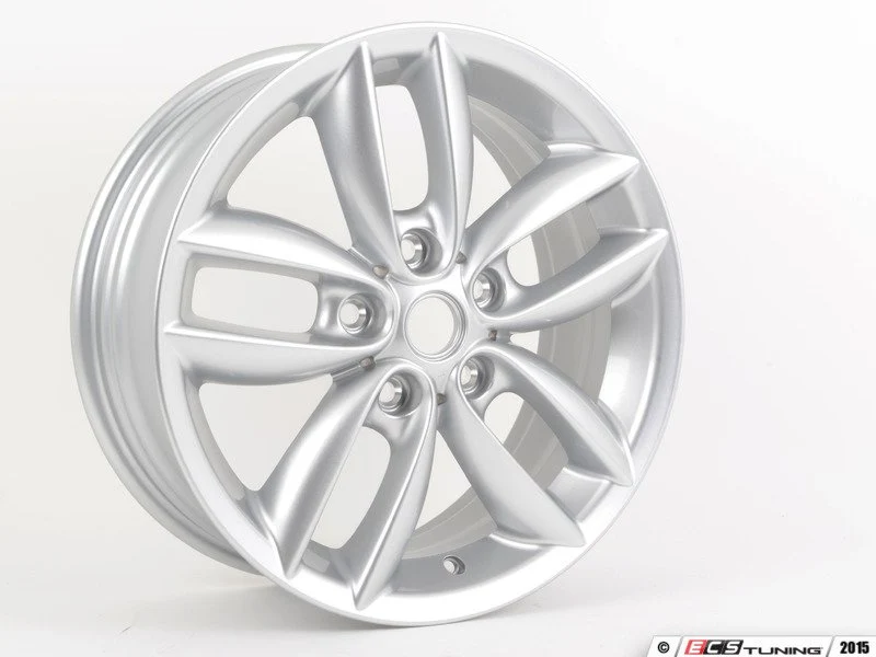 Llanta de aleación 7Jx17 ET50 plata 5 Estrellas Doble Radio R124 OEM 36109803723 para MINI Countryman R60, Paceman R61… y más. Original MINI.