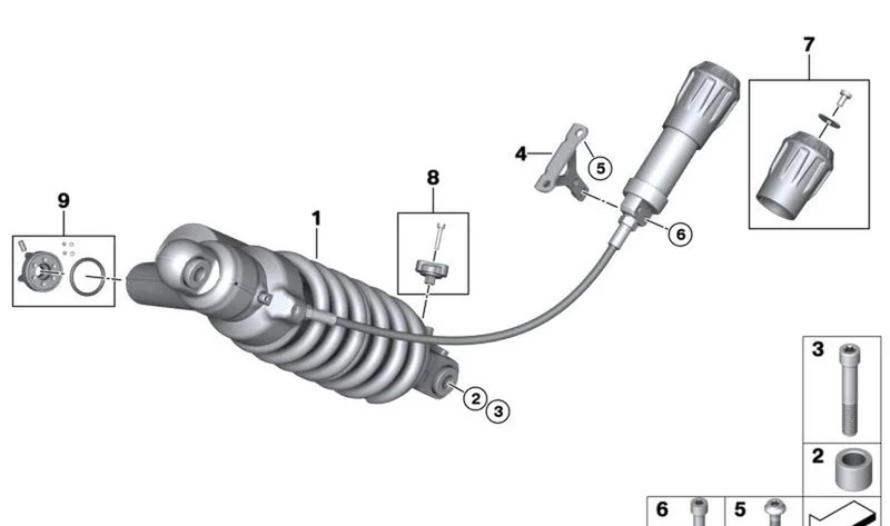Tornillo cilíndrico M6x20-8.8 MK OEM 07129908076 para motos BMW R 1300 GS, R 1250 GS, R 1250 RT, S 1000 RR, F 900 GS, C 400 GT... y más. Original BMW Motorrad