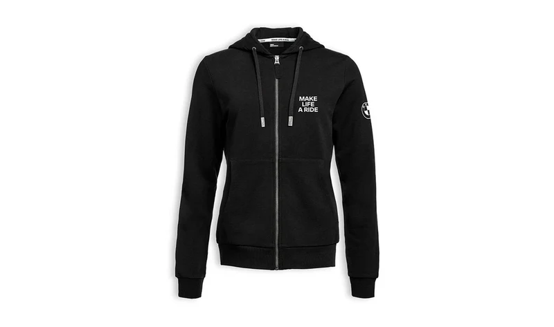 Sudadera con cremallera Make Life a Ride para mujer negra talla M OEM 76615B3E355 válido para BMW Original BMW Motorrad