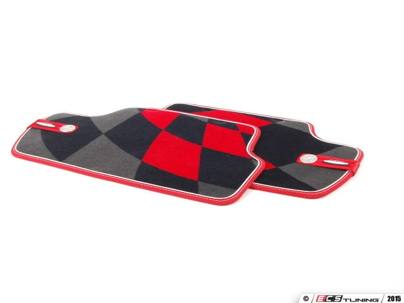 Juego de alfombrillas textiles traseras JCW Pro OEM 51472354179 para MINI F56, F56 LCI, F56 BEV, F56 BEV LCI, F65… y más. Original MINI
