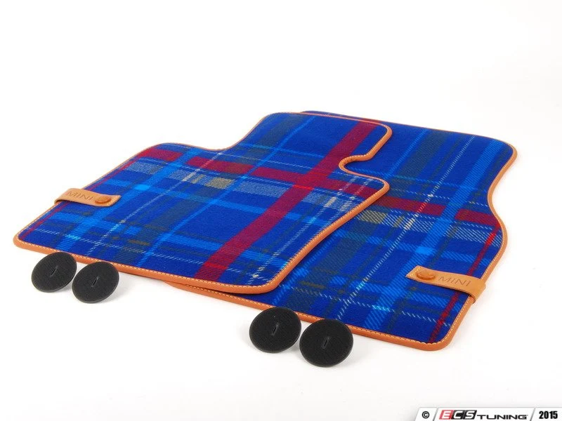 Juego de alfombrillas textiles delanteras azul Speedwell para MINI F55, F56, F57, F65, F66, F67 con volante a la izquierda OEM 51472354172 Original MINI