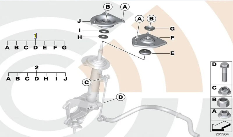Juego de reparación del cojinete de apoyo delantero OEM 31352318478 para MINI R50 One, Cooper y R53 Cooper S... y más. Original MINI