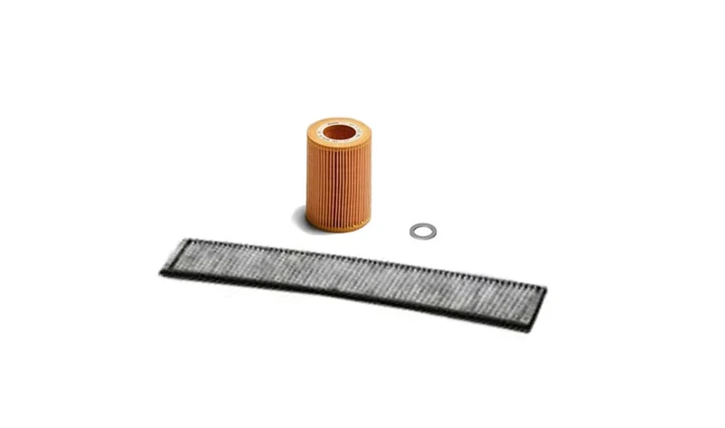 Kit de servicio de aceite OEM 88002167227 para MINI One D R50 RB11, RB12 2003-2006, incluye filtro de aceite, microfiltro y anillo obturador. Original MINI.