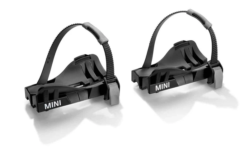 Bandejas de rueda Fatbike negras OEM 82722472969 para portabicicletas de techo MINI R50, R53, R56, F55, F56, F54, F60... y más. Original MINI.