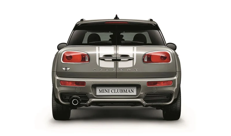 Kit de franjas deportivas blancas para carrocería delantera y portón trasero OEM 51142413159 para MINI Clubman F54, F54 LCI… y más. Original MINI.