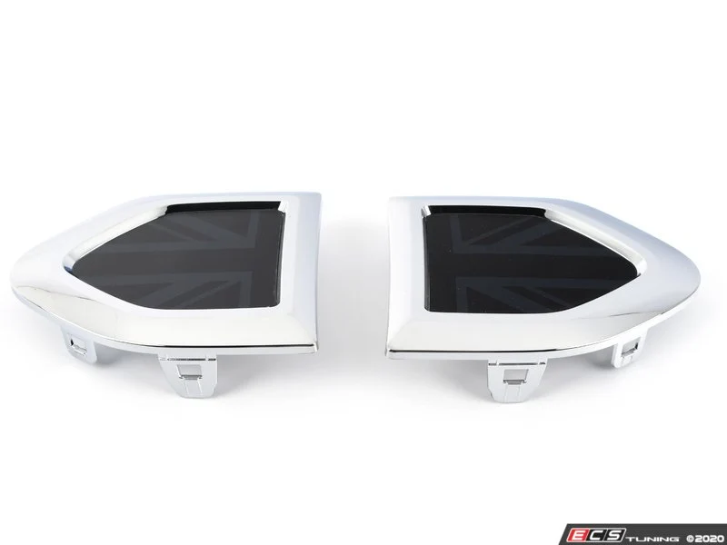 Juego de embellecedores laterales Night Jack Dark OEM 51135A43E93 para MINI Countryman F60, F60 LCI, lado izquierdo y derecho, negro mate. Original MINI.