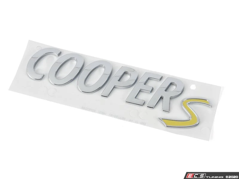 Inscripción exterior COOPER S OEM 51147954098 para MINI Cooper SE F56 BEV, F56 BEV LCI y más. Original MINI.