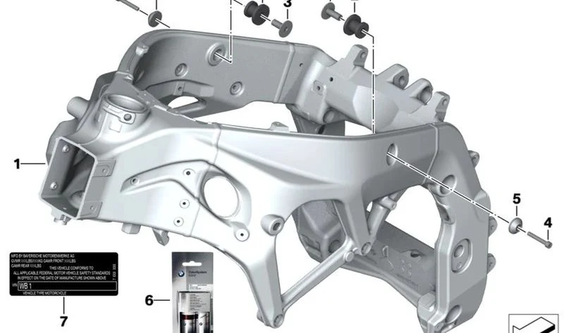 Goma de aislamiento para fijación del depósito OEM 16117710877 para motos BMW R nineT, R nineT Pure, R nineT Scrambler, R nineT Racer, R nineT Urban G/S, S 1000 RR, S 1000 R, S 1000 XR, M 1000 R... y más. Original BMW Motorrad.