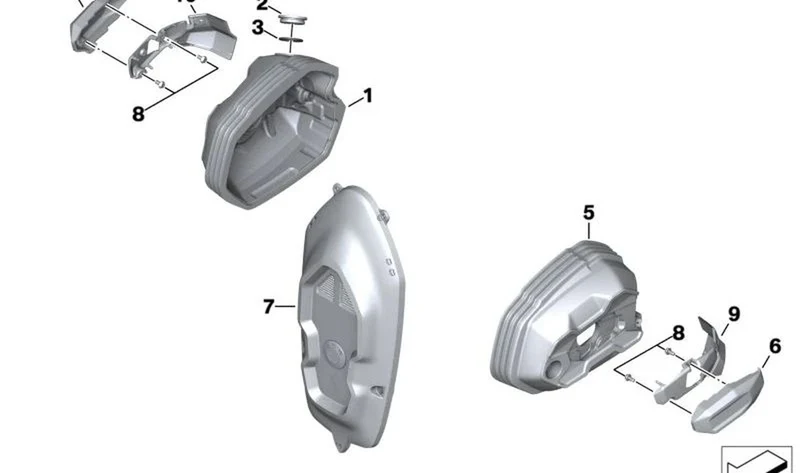 Cubierta de bobinas de encendido derecha OEM 11129445252 para motos BMW R nineT, R nineT Pure, R nineT Scrambler, R nineT Urban G/S… y más. Original BMW Motorrad.