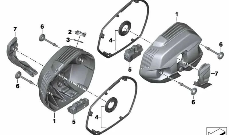 Cubierta de bujía derecha OEM 11127728976 para motos BMW R 1200 GS, R 1200 GS Adventure, R 1200 RT, R 1200 R, R nineT, R nineT Pure, R nineT Scrambler, R nineT Racer, R nineT Urban G/S. Original BMW Motorrad.