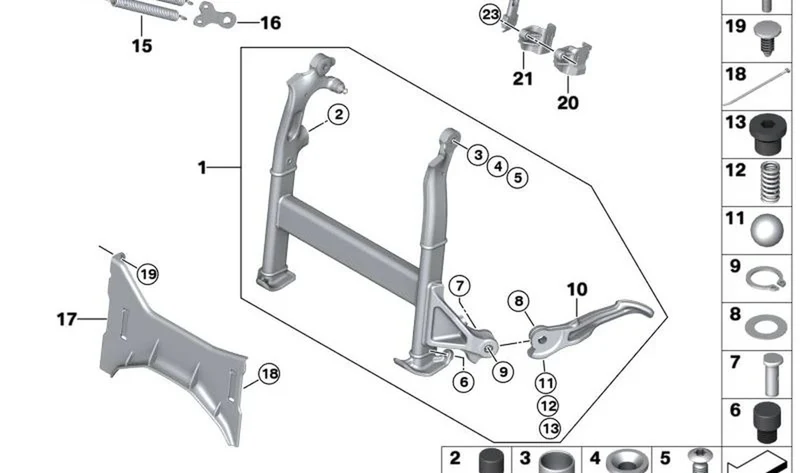 Soporte de microinterruptor del caballete central OEM 46527105986 para motos BMW R 1300 GS, R 1300 GS Adventure, R 1300 RT, R 1300 R, R 1300 RS. Original BMW Motorrad.