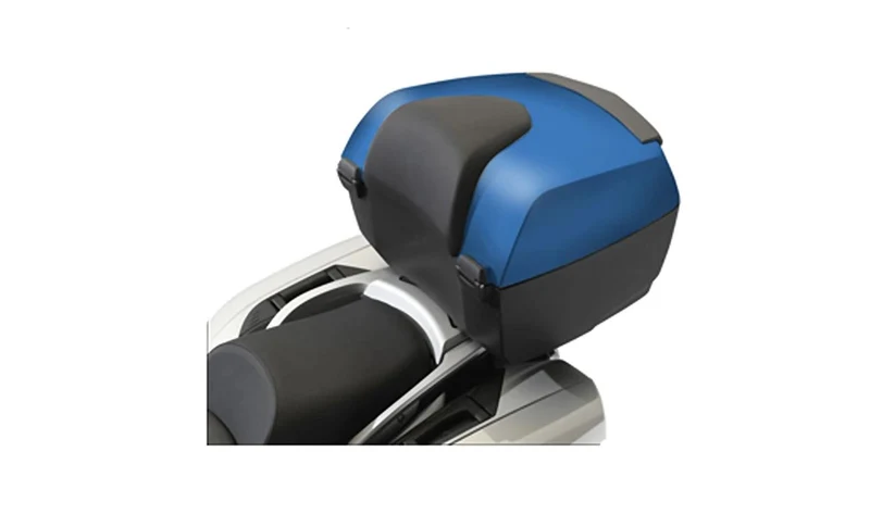 Top case Touring trasero 49 l azul lupino metalizado OEM 46548567662 para motos BMW K 1600 GT, K 1600 GTL (K48). Original BMW Motorrad.