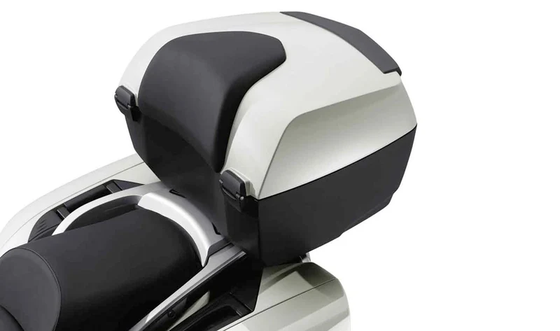 Top case Touring trasero 49 l Lightgrey metallic OEM 77438526375 para motos BMW K 1600 GT, K 1600 GTL. Original BMW Motorrad.
