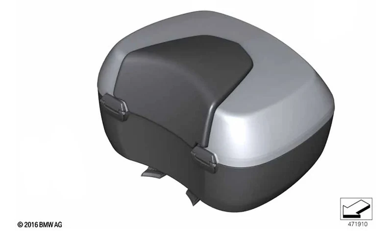 Topcase grande 49 L aluminio blanco OEM 71607720456 para motos BMW R 1200 RT, R 900 RT, K 1200 GT, K 1300 GT. Original BMW Motorrad.