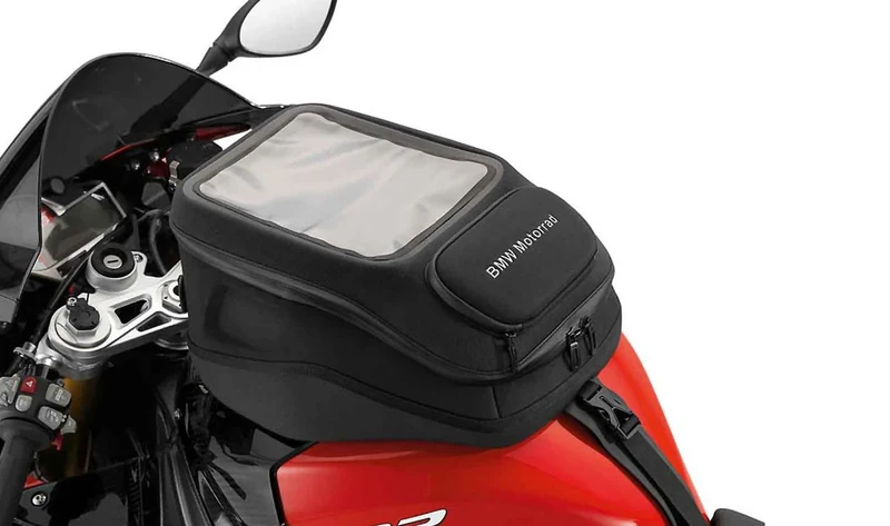 Bolsa sobredepósito negra 13 l OEM 77458545898 para motos BMW S 1000 RR K46, S 1000 R K47. Original BMW Motorrad