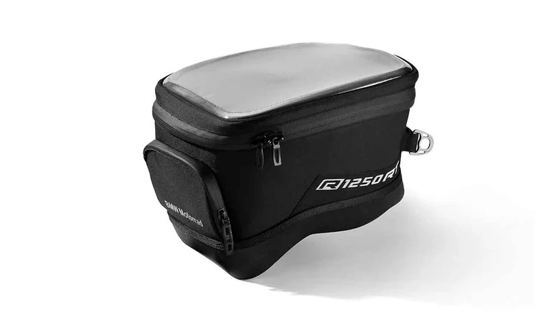 Bolsa sobredepósito negra 11 litros OEM 77452465325 para motos BMW R 1200 RT, R 1250 RT. Original BMW Motorrad.