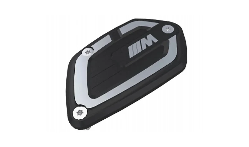 Tapa del depósito de líquido de frenos delantero negro/plata OEM 32721539643 para motos BMW S 1000 R K63, S 1000 XR K69. Original BMW Motorrad.