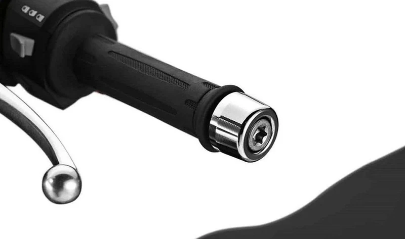 Contrapesos de manillar cromados OEM 77228527001 para motos BMW C 600 Sport, C 650 Sport, C 650 GT. Original BMW Motorrad.