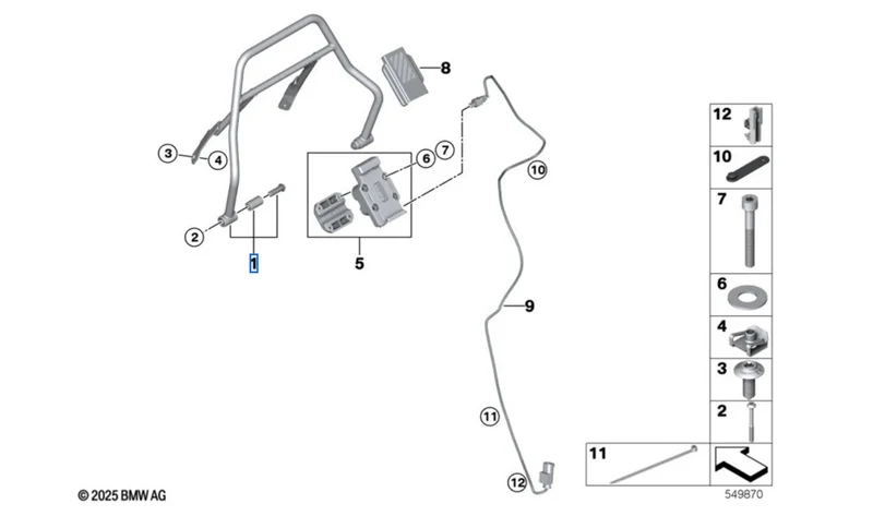 Juego de soportes Navigator OEM 77315B48F56 para motos BMW R 12 G/S (desde 03/2025), reequipamiento de navegador, Original BMW Motorrad.