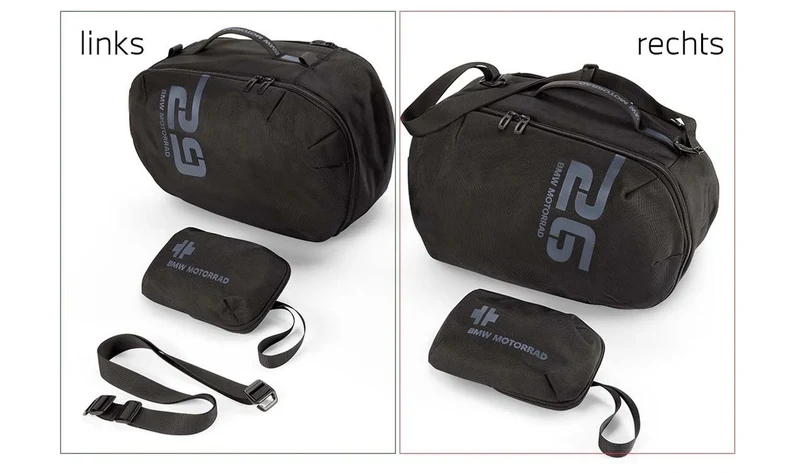 Bolsa interior para maleta izquierda OEM 77415B4FE76 para motos BMW R 1300 R, R 1300 RS. Original BMW Motorrad.