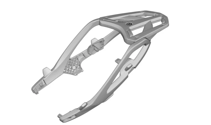 Juego portaequipajes trasero OEM 77448521412 para motos BMW R 1200 R K27 (2010-2014). Original BMW Motorrad.