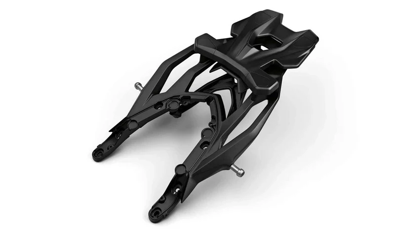 Puente portaequipajes trasero negro OEM 77448396356 para motos BMW F 900 R, F 900 XR… y más. Original BMW Motorrad