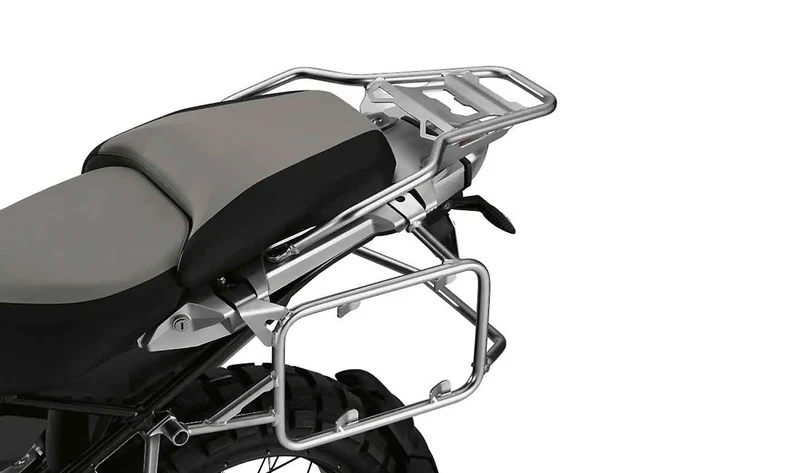Soporte de maleta lateral izquierdo Adventure plata OEM 46548520067 para motos BMW R 1200 GS, R 1250 GS, R 1200 GS Adventure, R 1250 GS Adventure, F 850 GS, F 900 GS, F 850 GS Adventure, F 900 GS Adventure. Original BMW Motorrad