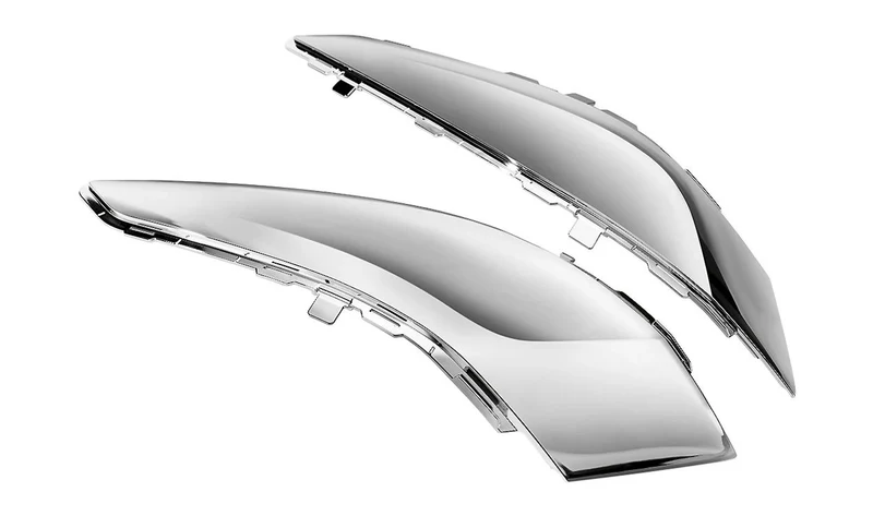 Tapa de maletín lateral derecha cromada OEM 46548563682 para motos BMW K 1600 Bagger (K61). Original BMW Motorrad.