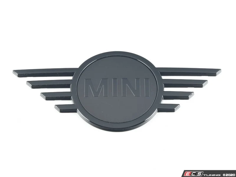 Emblema trasero MINI Wings Piano Black (negro brillante) OEM 51149880868 para MINI Countryman F60, Countryman F60 LCI. Original MINI.