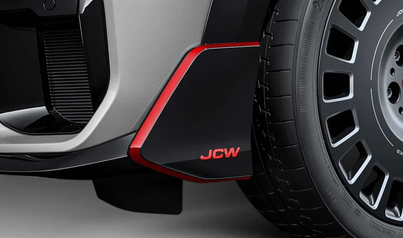 Aleta aerodinámica delantera izquierda JCW negro alto brillo OEM 51115B3A2C5 para MINI F65, F66, Cabrio F67… y más. Original MINI.