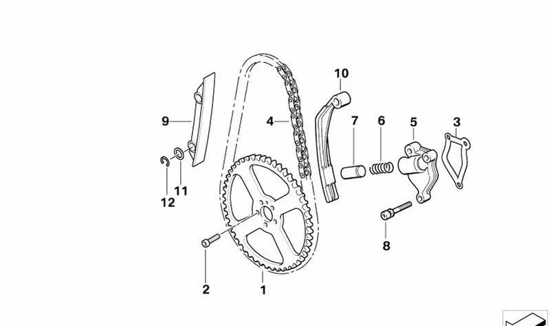 Caja distribución (cadena/tensor) OEM 11311340726 para motos BMW R1200GS, R1200GS Adventure, R1200RT, R1200R, R1150GS, R1150RT, R1100GS, R1100R, R1100RT... y más. Original BMW Motorrad.