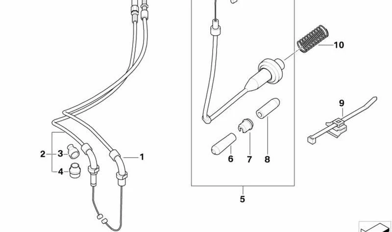 Cable de mando del acelerador abridor OEM 32737684302 para motos BMW K 1200 GT (K44, 2006-2008). Original BMW Motorrad.