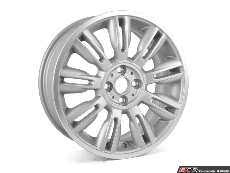 Llanta de aleación ligera 7Jx17 ET48 color plata OEM 36116799229 para MINI R56, R56 LCI, Clubman R55, R55 LCI, Cabrio R57, R57 LCI, Coupé R58, Roadster R59... y más. Original MINI.
