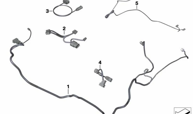 Cable luz trasera antiniebla OEM 61127696505 para motos BMW R1200RT, R900RT, R1250RT. Original BMW Motorrad.