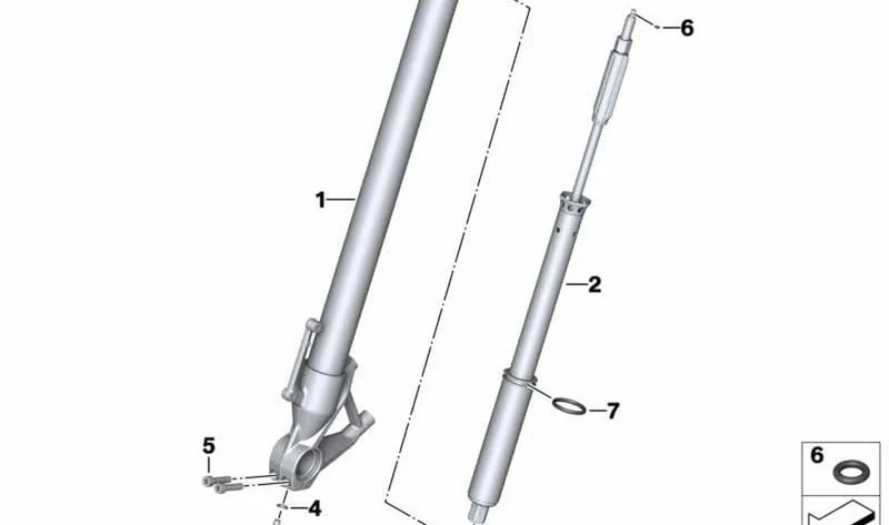 Tubo deslizante derecho OEM 31427921648 para BMW Motorrad M 1000 RR. Original BMW Motorrad.