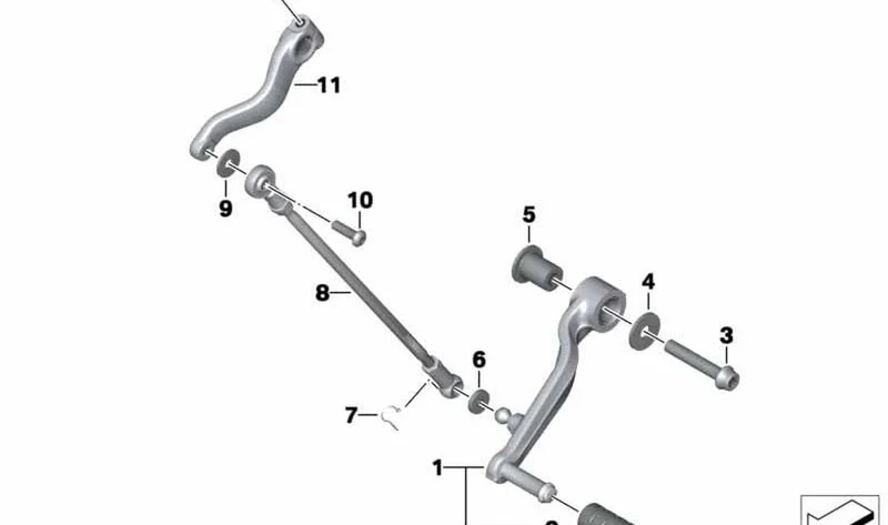 Varilla de conexión OEM 23417716065 para motos BMW K1600GT, K1600GTL, K1600GTL Exclusive. Original BMW Motorrad.